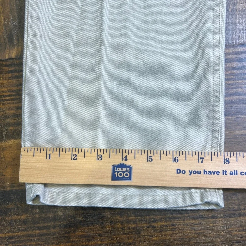LL Bean Mens Khaki Cotton Canvas Work Pants‎ 36x34 Straight Leg Tan 0Y462